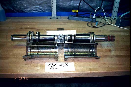 Right inboard aileron actuator - cylinder rods - captured position