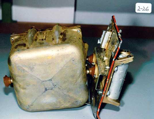 Additional view of crash protected module with beacon attached