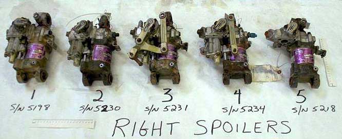 Right spoiler actuators