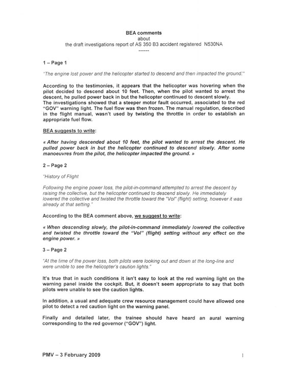 Photo of Comments from the Bureau d'Enquêtes et d'Analyses pour la Sécurité de l'Aviation Civile