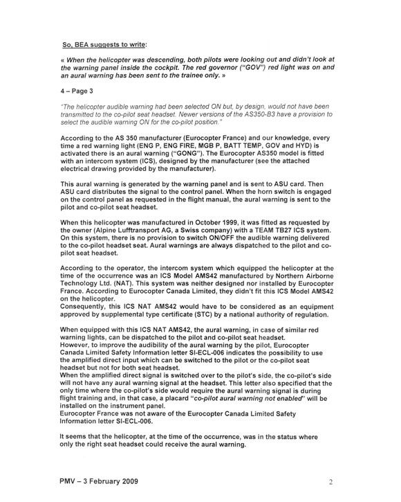 Photo of Comments from the Bureau d'Enquêtes et d'Analyses pour la Sécurité de l'Aviation Civile