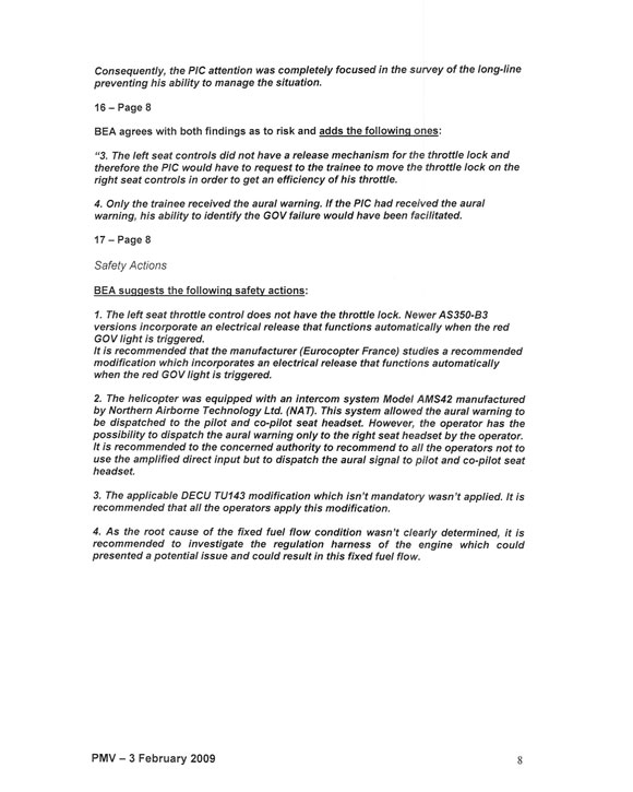 Comments from the Bureau d'Enquêtes et d'Analyses pour la Sécurité de l'Aviation Civile