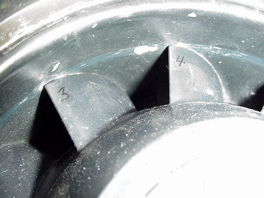 Ventilateur de refroidissement 1 du CCA - aubes 3 et 4 de la roue