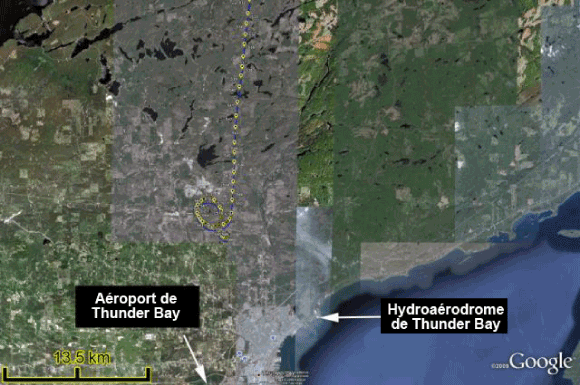 Annexe B - Trajectoire de vol de l'avion
