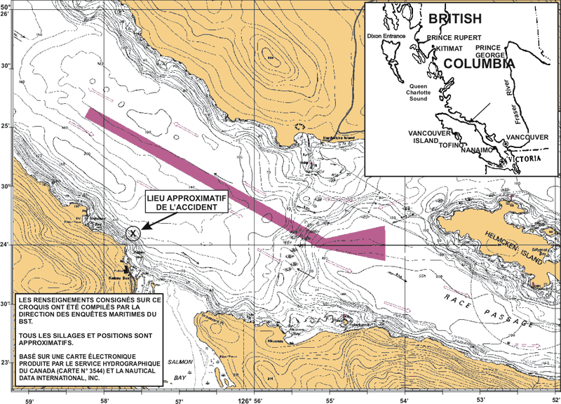 Croquis du secteur de l'accident